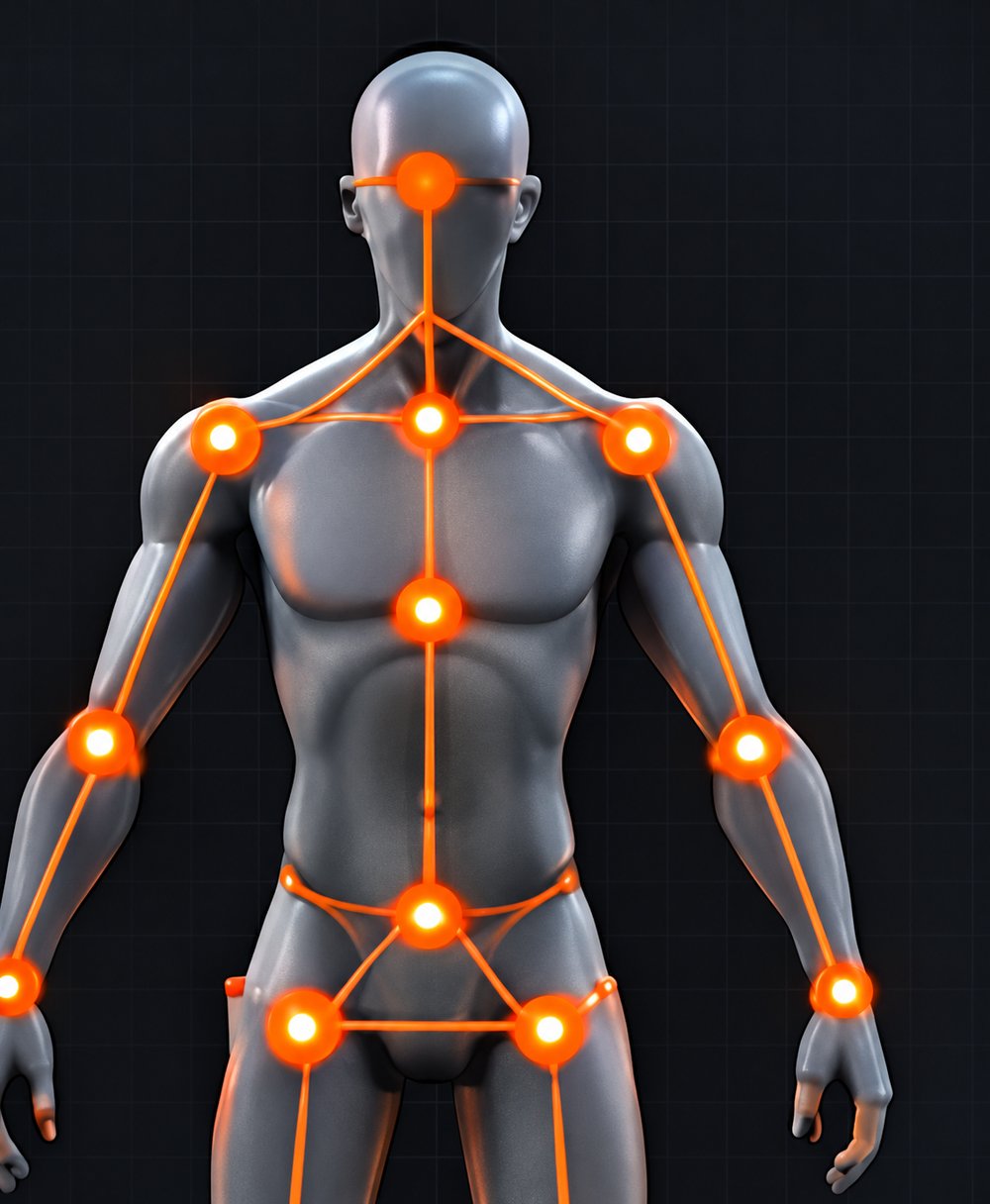 Humanoid model with an auto-generated skeleton